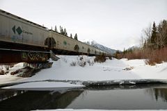 32 Train Passes By From Banff Fernland Loop Trail In Winter